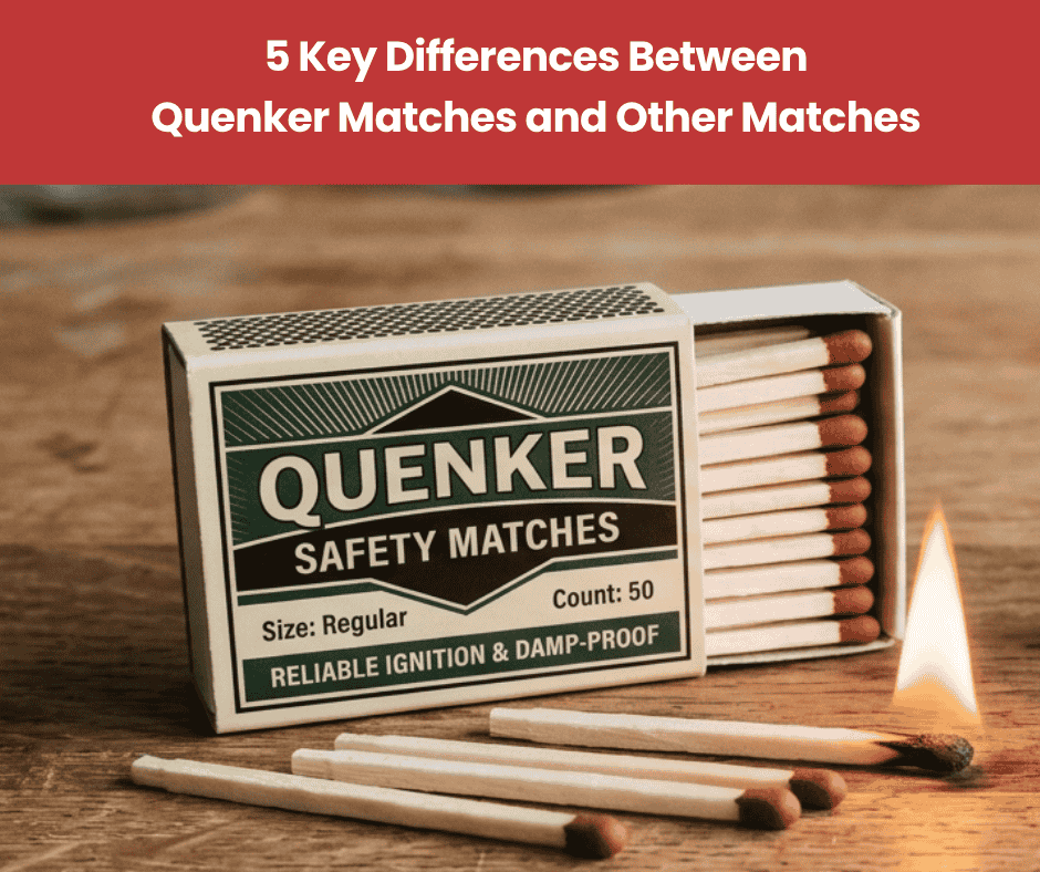 Comparison of Quenker safety matches with other matchbox brands in India