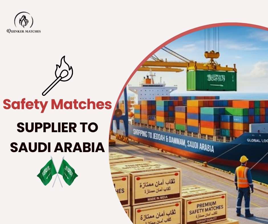 Safety matches supplier showcasing products for export to Saudi Arabia